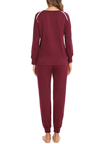 Aibrou Conjunto Chandal Mujer, Conjunto Deporte Largo Chándal Mujer Conjunto Algodon Chándal Mujer Completo 2 Piezas, Ropa Manga Larga de Casa Casual para Otoño Invierno Fitness Yoga Jogging