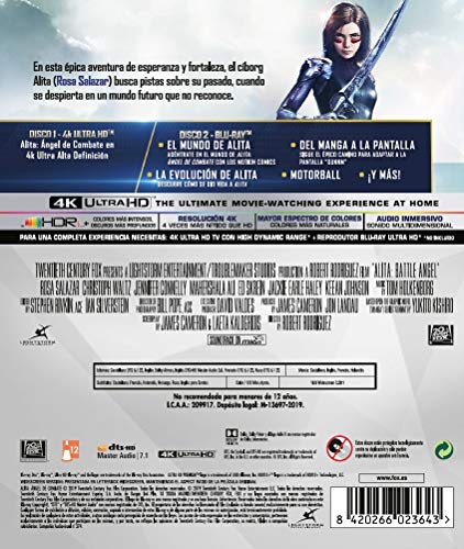 Alita: Ángel De Combate 4k Uhd [Blu-ray]