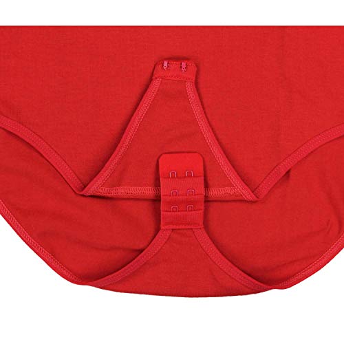 Alkato Body para Mujer con Cuello Alto y Manga Larga, Rojo, 44