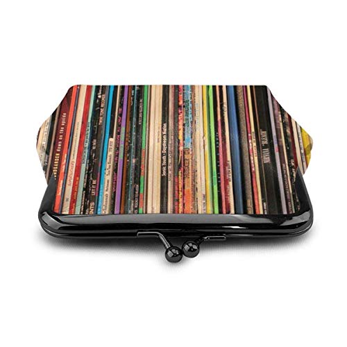 Alternativa Rock Vinyl Records - Cartera de piel para mujer (4,52 x 4,13 pulgadas)