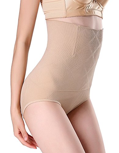 AMAGGIGO Shapewear - Braga Faja Reductora y Moldeadora Invisible para Mujer (M/L 1= S (Fits Waist 24-27 Inch), Beige-A)