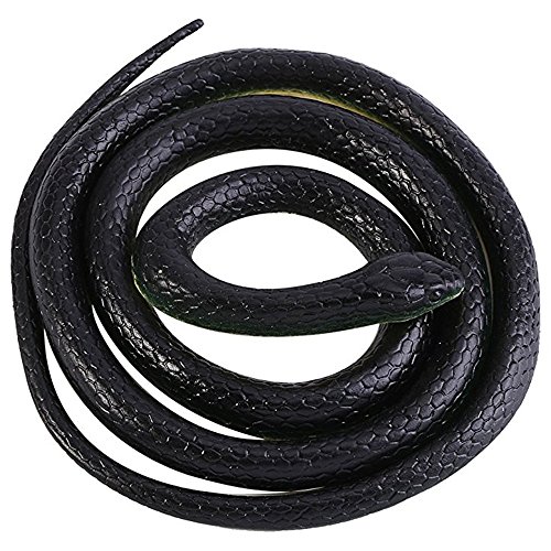 Amasawa Serpientes de Goma,Juguete de jardín de Goma en Forma de Serpiente 130cm Negro,Inicio Jardin Truco Broma de Halloween Prop.