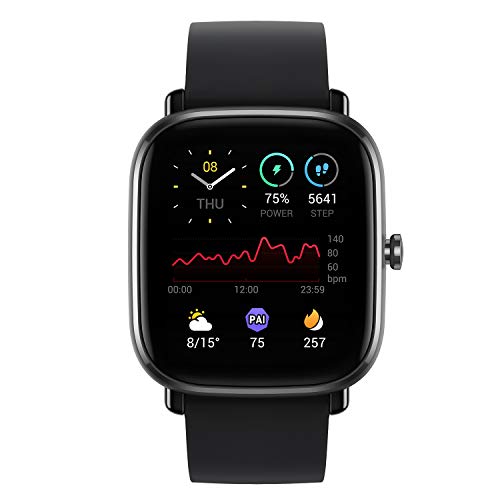 Amazfit GTS 2 Mini Reloj Inteligente Smartwatch Duración de Batería14 días 70 Modos Deportivos Medición del Nivel SpO2 Monitorización de Frecuencia Cardíaca, (Color Negro)