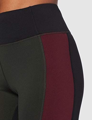 Amazon Brand - AURIQUE Leggings deportivos con paneles para mujer, Verde (Peat Peat), 42, Label:L