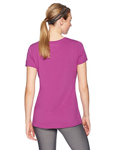 Amazon Essentials 2-Pack Tech Stretch Short-Sleeve Crew T-Shirt Athletic-Shirts, Azul Marino (Navy/Orchid), Large