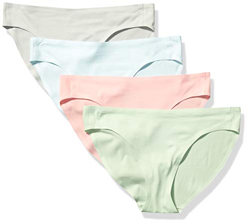 Amazon Essentials 4-Pack Seamless Bonded Stretch Bikini Panty Underwear, Cool, US M (EU M - L)