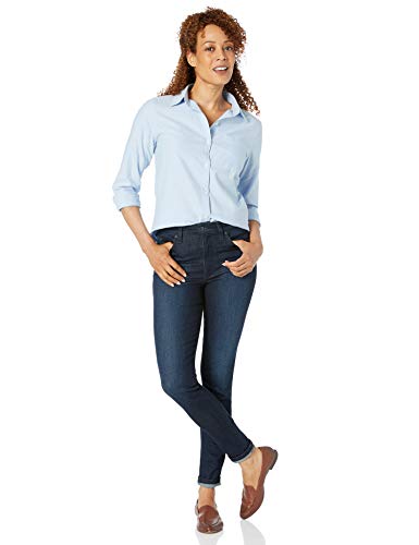 Amazon Essentials - Camisa Oxford de manga larga y corte clásico para mujer, Azul (Blue Blu), US M (EU M - L)