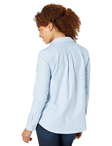 Amazon Essentials - Camisa Oxford de manga larga y corte clásico para mujer, Azul (Blue Blu), US M (EU M - L)