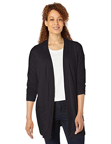 Amazon Essentials – Cárdigan ligero abierto para mujer, Negro, US S (EU S - M)