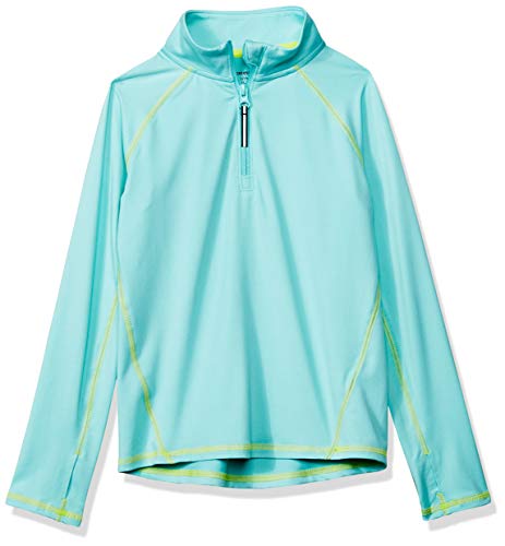 Amazon Essentials - Chaqueta deportiva con media cremallera para niña, Agua (Aqua), US XS (EU 104-110 CM)