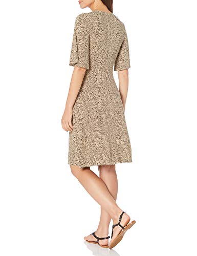 Amazon Essentials Kimono Vestido Envolvente de Manga Dresses, Mini Leopardo, US L (EU L - XL)