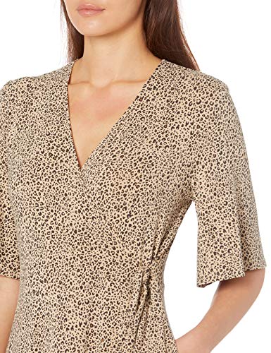 Amazon Essentials Kimono Vestido Envolvente de Manga Dresses, Mini Leopardo, US L (EU L - XL)