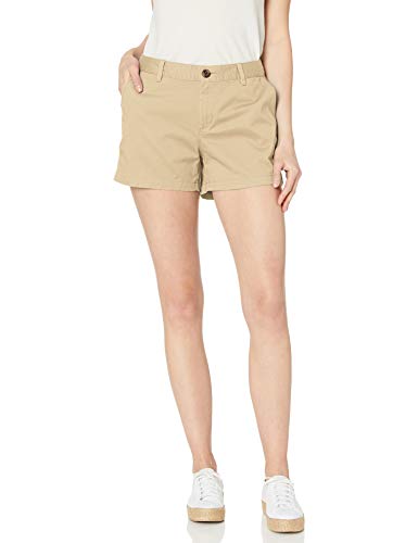 Amazon Essentials – Pantalón corto chino con tiro de 8,89 cm para mujer, caqui, 0