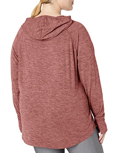 Amazon Essentials Plus Size Brushed Tech Stretch Popover Hood Fashion-Hoodies, Wild Ginger Space Dye, 5X