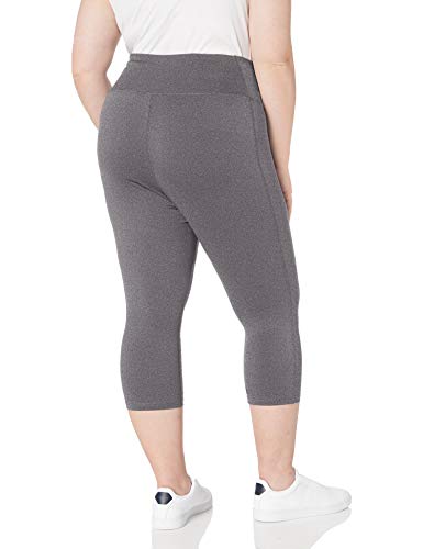 Amazon Essentials Plus Size Performance High-Rise Capri Legging Athletic-Leggings, Carbón Heather, 4X