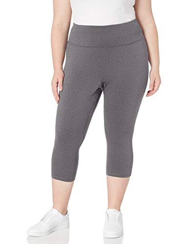 Amazon Essentials Plus Size Performance High-Rise Capri Legging Athletic-Leggings, Carbón Heather, 4X