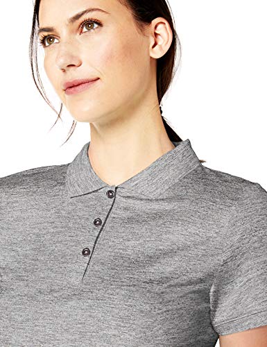 Amazon Essentials - Polo de manga corta para mujer, Grey Spacedye, US M (EU M - L)