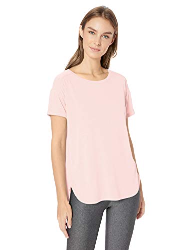 Amazon Essentials Studio Relaxed-Fit Crewneck T-Shirt Fashion-t-Shirts, Rosado Claro, Large