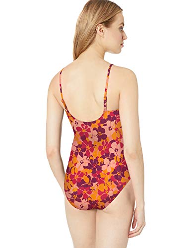 Amazon Essentials Swimsuit Fashion-One-Piece-Swimsuits, Anaranjado Floral, US S (EU S - M)