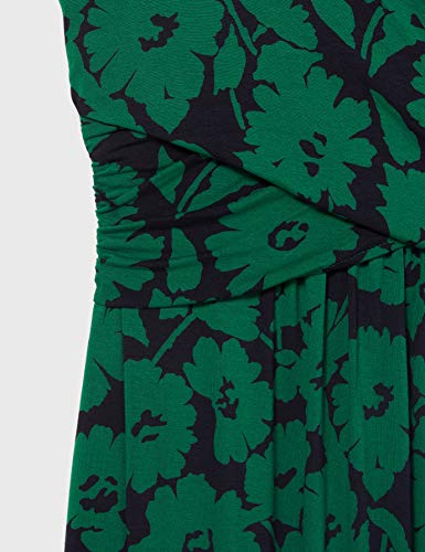 Amazon Essentials Vestido Cruzado sin Mangas Dresses, Verde Navy Abstract Floral, L