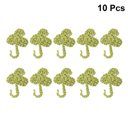 Amosfun 10 Piezas Parches de Costura Del Día de San Patricio Crochet Trébol Trébol Parche Diy Artesanía Bordados Apliques para Ropa Sombrero Camisa