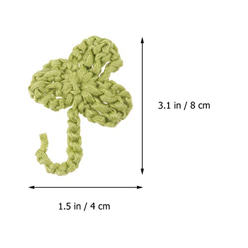 Amosfun 10 Piezas Parches de Costura Del Día de San Patricio Crochet Trébol Trébol Parche Diy Artesanía Bordados Apliques para Ropa Sombrero Camisa