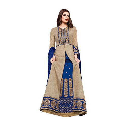 Anarkali 7569 - Traje de boda largo musulmán, estilo Abaya Salwar Kameez semi cosido