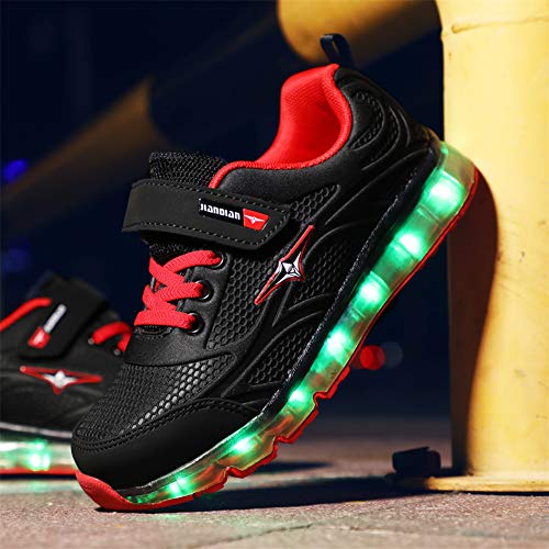 Ansel-UK LED Zapatos Verano Ligero Transpirable Bajo 7 Colores USB Carga Luminosas Flash Deporte de Zapatillas con Luces Los Mejores Regalos para Niñas Niños Cumpleaños Navidad Reyes Mango