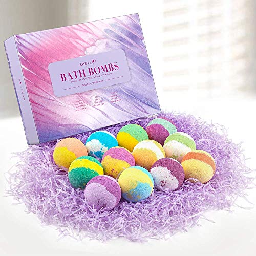 Aprilis 12 Bombas de Baño, Exuberantes Efervescencias flotantes de Spa, Productos de Baño Imprescindibles, Baño de Burbujas, Sales de Baño