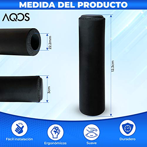 AQOS Puños Bicicleta, 2 Unidades, montaña, MTB, Silicona, Grips, Mangos, Manguitos, empuñaduras, Manillar, Bici, Mountain Bike, Ciclismo, Paseo, Espuma, ergonomicos, BMX, Universal (Verde)