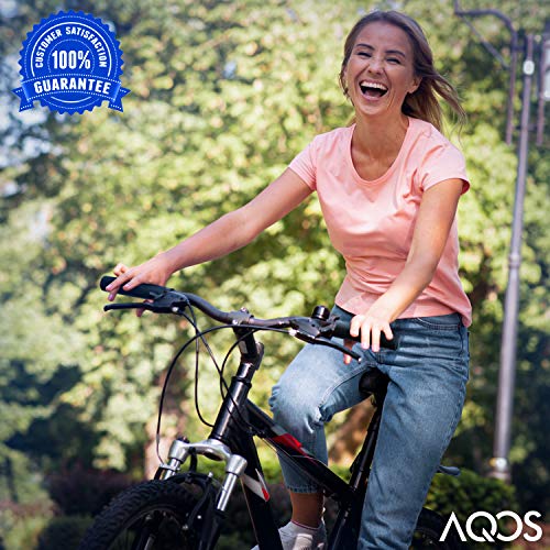 AQOS Puños Bicicleta, 2 Unidades, montaña, MTB, Silicona, Grips, Mangos, Manguitos, empuñaduras, Manillar, Bici, Mountain Bike, Ciclismo, Paseo, Espuma, ergonomicos, BMX, Universal (Verde)