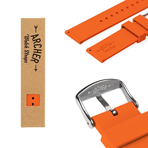 Archer Watch Straps - Correas Reloj Silicona de Liberación Rápida para Hombre y Mujer (Naranja Portland, 20mm)