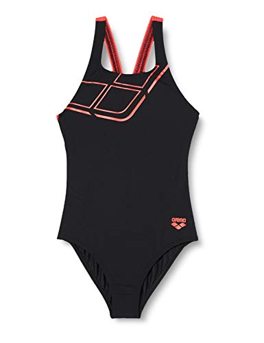 ARENA Bañador 1P Essentials Swim Pro Back Traje De Baño, Mujer, Black/Fluo Red, 44