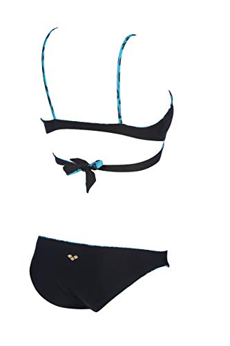 ARENA W Triangle Two Piece Bikini Triangular Reversible Mujer Allover, Mint-Black, 36