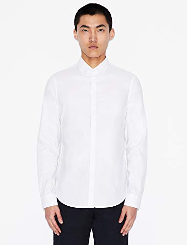 Armani Exchange 8nzcbg Camisa, Blanco (Wht Oxfrd W 7 BLU/W 0130), X-Small para Hombre