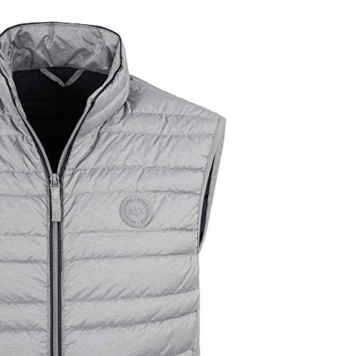 Armani Exchange Puffer Jacket Gilet Chaleco, Gris (Htr Grey/Navy 0902), Medium para Hombre