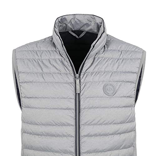 Armani Exchange Puffer Jacket Gilet Chaleco, Gris (Htr Grey/Navy 0902), X-Large para Hombre