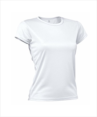 Asioka 356/16 Camiseta Técnica de Manga Corta, Mujer, Blanco, S