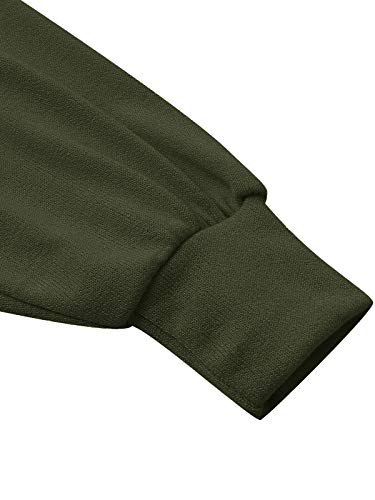 Auxo Sudaderas Mujer Invierno Elegante Camisetas Suéter Fuera del Hombro Manga Larga Jerséis Tops Verde XXL