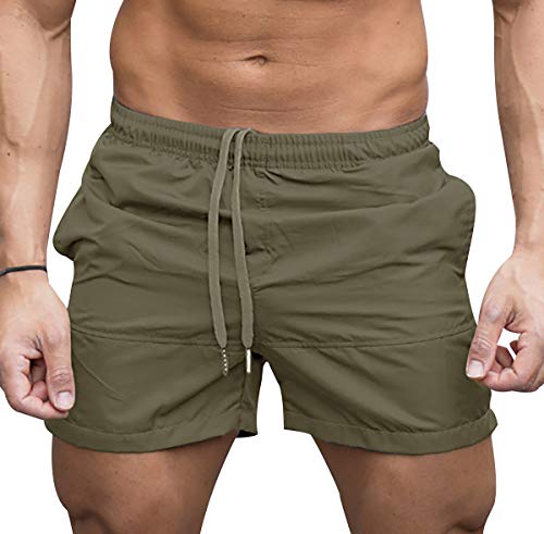 Bañador Hombre Natacion Piscina Surf Bañadores Secado Rapido Hombres Natación Playa Traje de Baño Hombre Surfero Pantalon Corto Pantalones Cortos Deporte Hombre Short Baño Corto Talla Grande Verde M