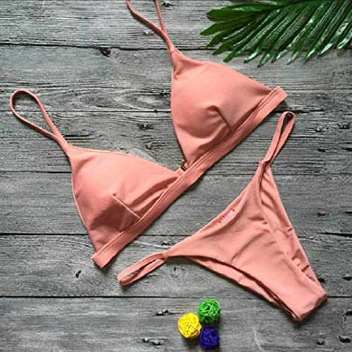 Bañador Mujer 2019 Tops de Bikini Trajes de Baño Tanga Triángulo Suave Acolchado Tops y Braguitas Conjuntos Bikinis Bañador Brasileño