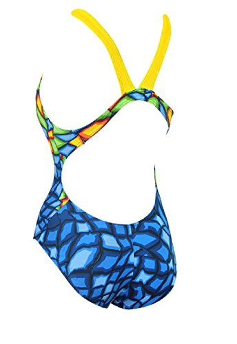 Bañador Mujer Turbo CRYSTAL AZUL Tira Ancha doble capa (M = dt. Gr. 34 bzw. 164)