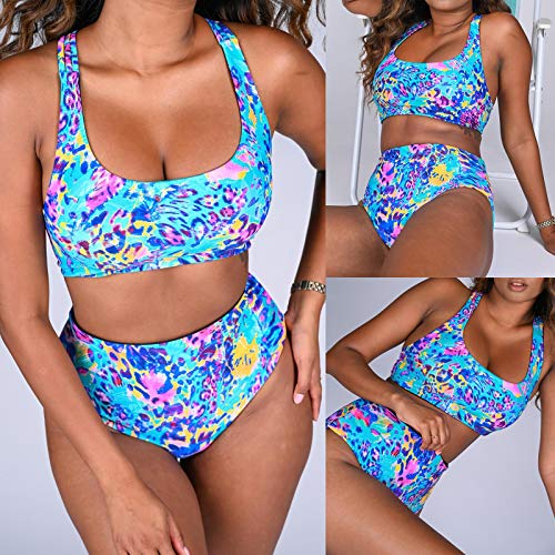 Bañadores Mujer Tallas Grandes Bikinis Mujer brasileños bañadores Mujer reductores Barriga Azul-H M