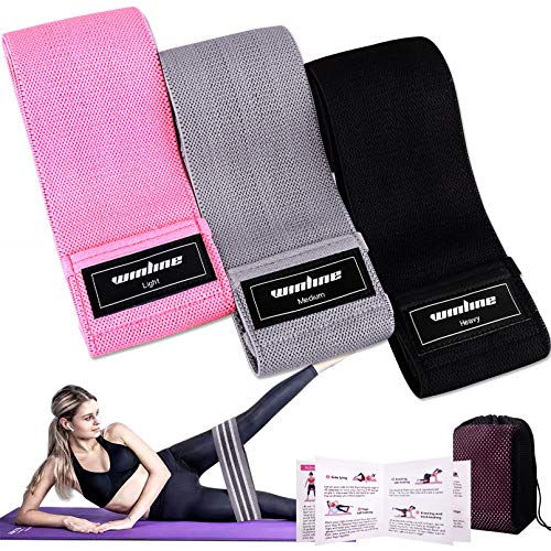 Bandas Elasticas Gluteos Musculacion, 3 Piezas Cintas Elasticas Musculacion para Piernas/Glúteos/Muslo,Bandas de Resistencia para Hombres Mujeres Pilates Yoga y musculación (Pink/Gray/Black)