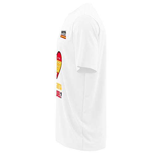 Barcelona Padel Tour | Camiseta Técnica de Manga Corta para Hombre Joma | En Tejido Micro Mesh Transpirable con Corazón Love Pádel y Bandera España Blanco S