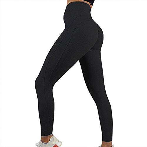 bayrick Mallas de Deporte de Mujer,Pantalones Calientes de la Yoga de la Venta de la Celebridad de Internet,Pantalones de Yoga de la Gimnasia de Las Mujeres de la Cintura Alta-Gris Negro_L