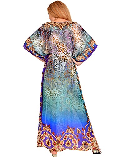 Bayside Barcelona españa Vestido de baño de Traje de baño de Verano Kimono Largo Kaftan de impresión Digital de Las Mujeres Azul