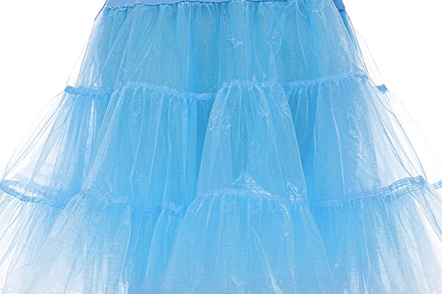 Bbonlinedress Mujeres Organza 50s Retro Rockabilly Enaguas Miriñaques Blue M