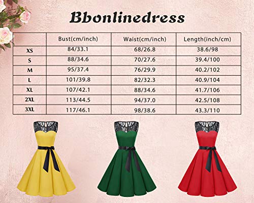 Bbonlinedress Vestido Mujer Corto Fiesta Boda Encaje Sin Mangas Yellow M