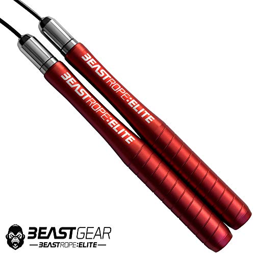 Beast Gear Cuerda Saltar Beast Rope Elite - Comba Crossfit Boxeo MMA HIIT Saltos Dobles - Comba Velocidad de Aluminio Ideal para Fitness Tus Entrenamientos Metcon y Quema Grasa